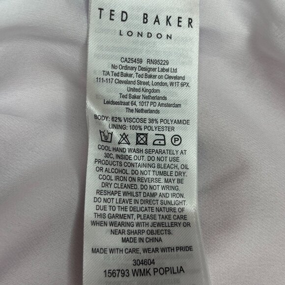 NWT Ted Baker Women's Popilia Mock Neck Knit Pink/White Sweater,TB 5, Disclaimer - Picture 8 of 13